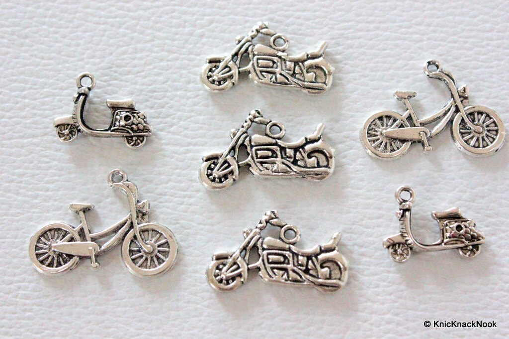 Ultimate Tibetan Silver Bike Charms Collection x 7
