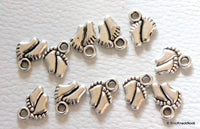 Thumbnail for Silver tone new born baby feet charms x 11
