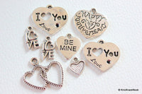 Thumbnail for Ultimate Love Heart Silver Tone Charms Collection x 8