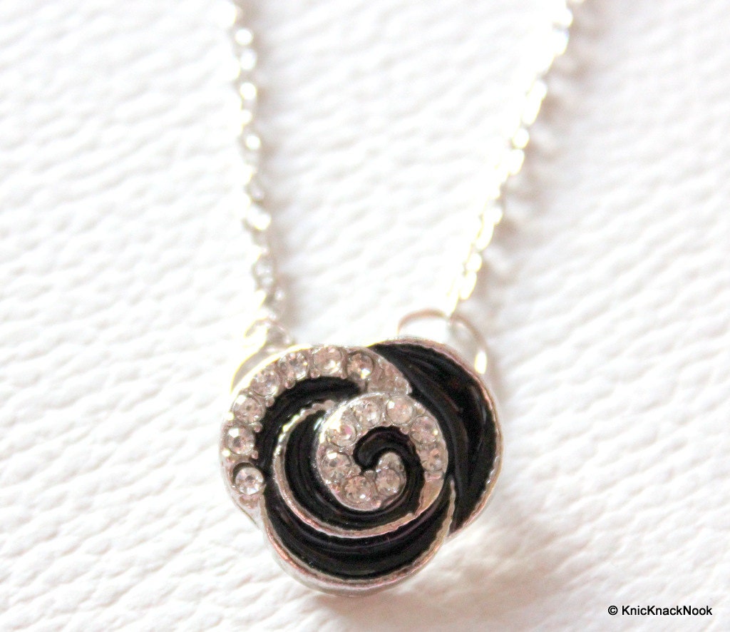 Black And Silver Rose Pendant