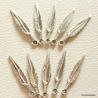 Thumbnail for Feather Silver Tone Charms x 11