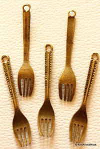 Thumbnail for 3 x Huge Bronze Tone Cutlery Charms Spoon, Knife and Fork