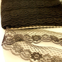 Thumbnail for Black Embroidered Net Lace Trim Ribbon 50mm wide