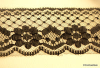 Thumbnail for Wholesale Black Embroidered Net Lace Trim Ribbon 50mm wide