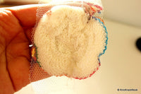 Thumbnail for White Crochet Wool Rose With Multicoloured Threads Flower Appliqué x 2