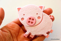 Thumbnail for Pig Felt White And Pink Applique Patch