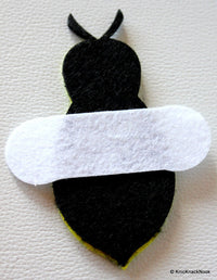 Thumbnail for Yellow, White And Black Bumble Bee Felt Applique Patch