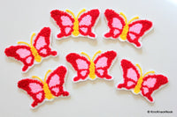 Thumbnail for Red, Pink and Yellow Butterfly Applique Patches x 3