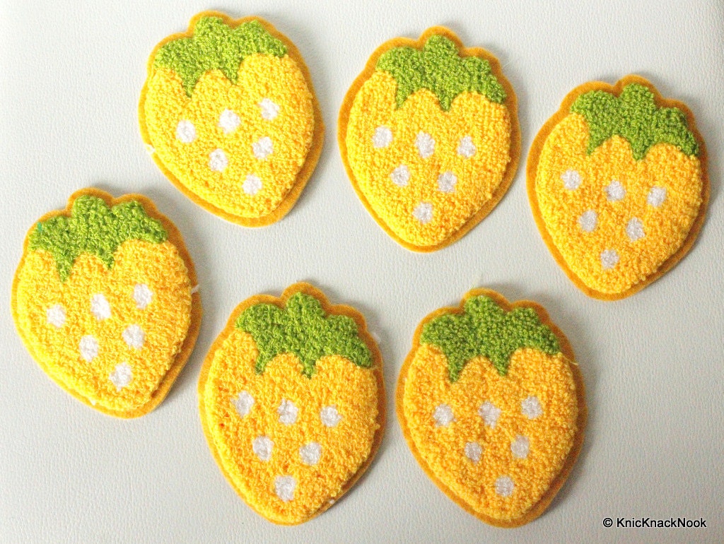 1 x Yellow Strawberry Applique Patch