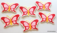 Thumbnail for Red, Pink and Yellow Butterfly Applique Patches x 3