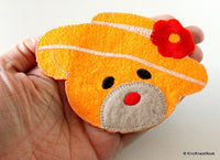 Thumbnail for 1 x Orange Bear Embroidered Applique Patch