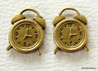 Thumbnail for 2 x Table Clock Antique Bronze Tone Charms