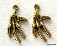 Thumbnail for 2 x Antique Bronze Bird Claws Charms
