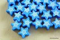 Thumbnail for Blue Wood Star Beads x 10