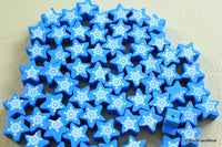 Thumbnail for Blue Wood Star Beads x 10