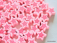 Thumbnail for Pink Wood Star Beads x 10