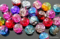 Thumbnail for 12mm Mix Crackle Glass Beads x 10