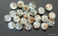 Thumbnail for 12mm Brown And Clear Two Tone Crackle Glass Beads x 10