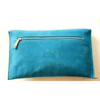 Thumbnail for Blue Clutch Purse, Indian Village Girls, Wedding & Party Clutch, Faux Leather and Fabric Purse