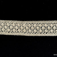 Thumbnail for Off White Embroidery Sun Pattern Crochet (Cotton) Lace Trim