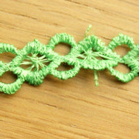 Thumbnail for Green Embroidery Crochet (Cotton) Scallop Lace Trim 12mm Wide