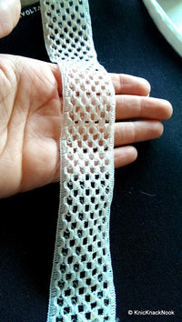Thumbnail for White Embroidery Mesh Design Crochet Nylon Lace Trim