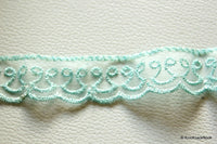 Thumbnail for Blue Organza Net Embroidery Lace Trim Ribbon 26mm wide