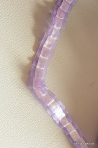 Thumbnail for Pleated Purple Satin And Tissue Ribbon Trim Border 14mm wide