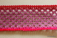 Thumbnail for Fuchsia Pink And Purple Thread Lace Trim, 40mm wide