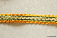 Thumbnail for Yellow, Green And Beige Thread Lace Trim, 15mm wide
