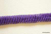 Thumbnail for Violet And Silver Thread Hollow Lace Trim, 14mm wide