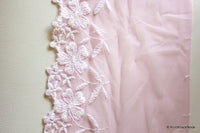 Thumbnail for Pink Net Lace With White Flowers Embroidery Approx. 20cm wide - 030315L110