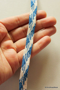 Thumbnail for Blue And White Thread Lace Trim, Approx. 10 mm wide