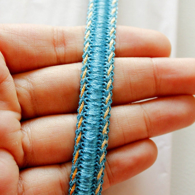 3 Yards, Blue Thread Lace Trim, Approx. 13 mm wide