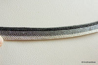 Thumbnail for Black, Grey And Silver Thread Lace Trim, Approx. 15 mm wide - 030315L50