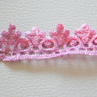 Thumbnail for Pink and Lilac Purple Embroidery Cotton Lace Trim, Approx. 20mm Wide