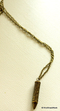 Thumbnail for 1 x Bronze Tone Pendant, Bronze Bullet Pendant Necklace