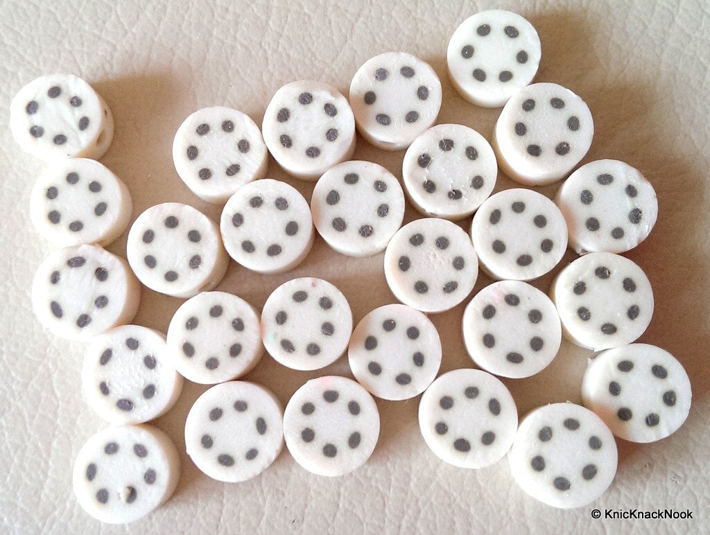 8 x Polymer Fimo Clay White Fruit Beads
