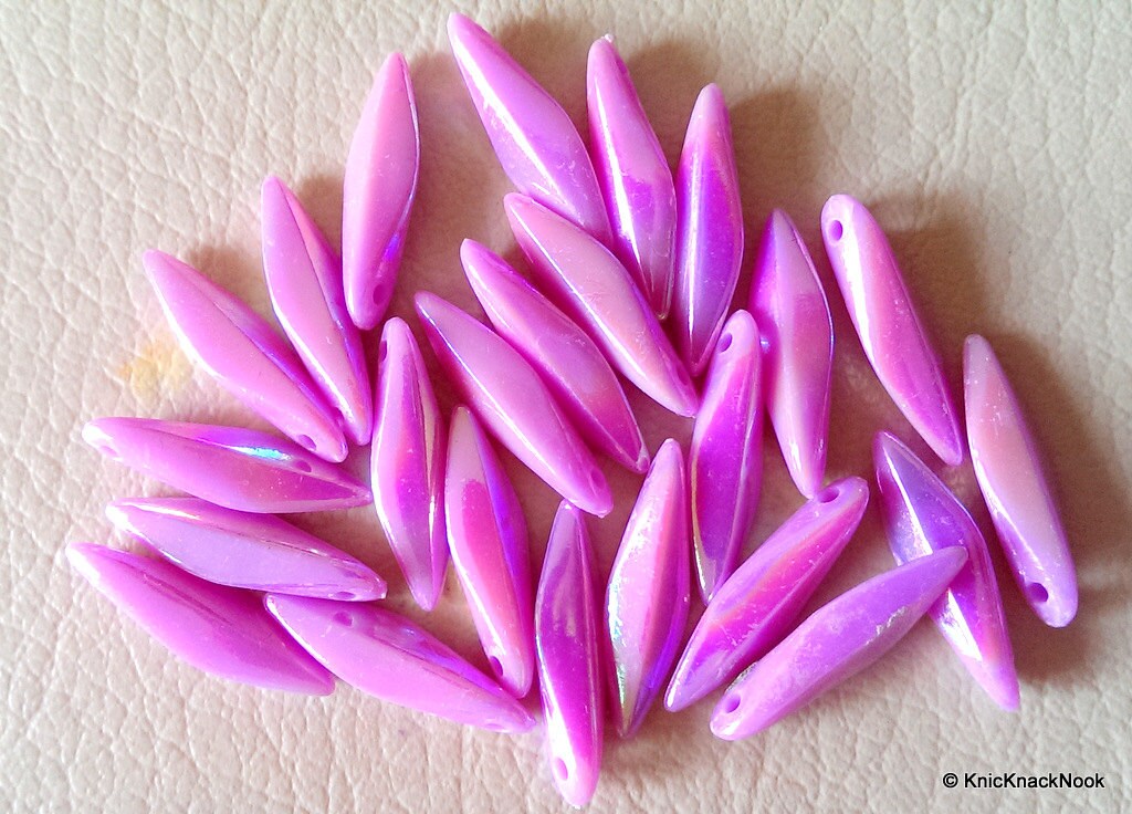 10 x Lilac Purple Acrylic Beads 19mm x 4mm