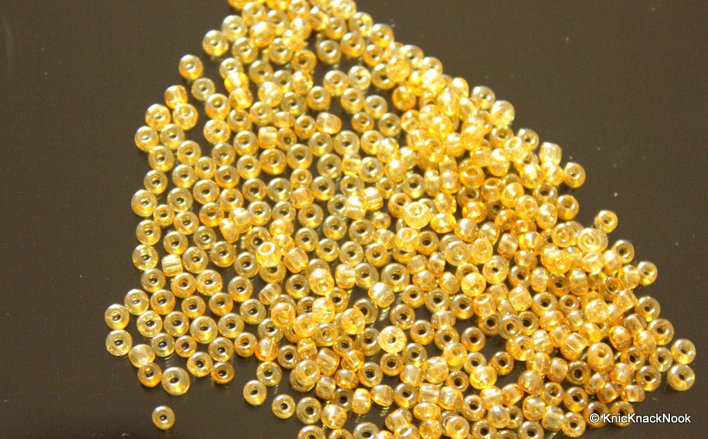 Beige Round Seed Beads, 9g Bag Beige Beads, Approx. 3 mm