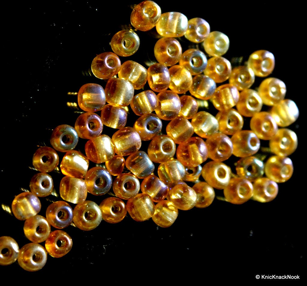 Beige Round Beads, 14g Bag Beige Beads, Approx. 4 mm