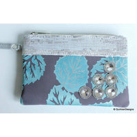 Thumbnail for Wedding Party Clutch, Green, Grey And Silver Fabric Purse, Sequins Purse