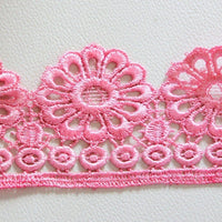 Thumbnail for Pink Embroidery Cotton Floral Lace Trims, Indian Laces, Indian Trims