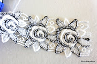 Thumbnail for Black And White Embroidery Crochet Cotton Lace Trims, Indian Laces, Indian Trims