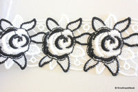 Thumbnail for Black And White Embroidery Crochet Cotton Lace Trims, Indian Laces, Indian Trims