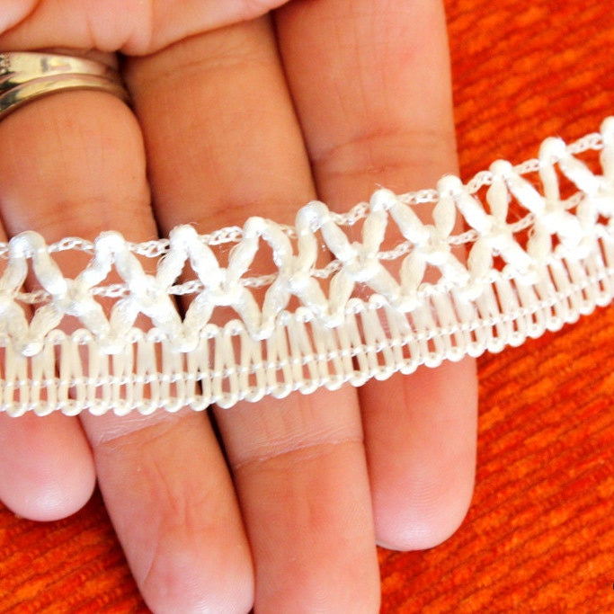 White Thread Trim Lace, Approx. 22mm wide