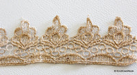 Thumbnail for Gold Shimmer Embroidered Lace Trim, Approx. 48mm wide