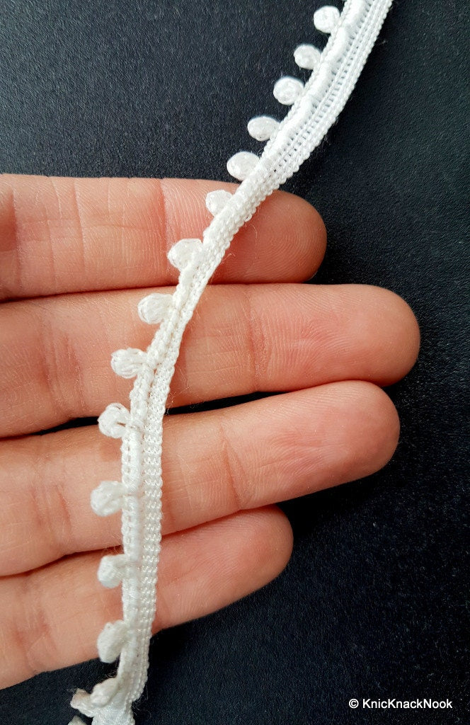 White Cotton One Yard Lace Trims 12mm Wide