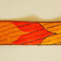 Thumbnail for Yellow, Orange And Black Faux Silk Thread Lace Trim, 20mm wide