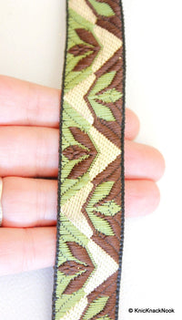 Thumbnail for Green Sari Jacquard Brocade Lace Trim, Approx. 25mm Wide Trim By 2 yard Sewing Trim Costume Trim